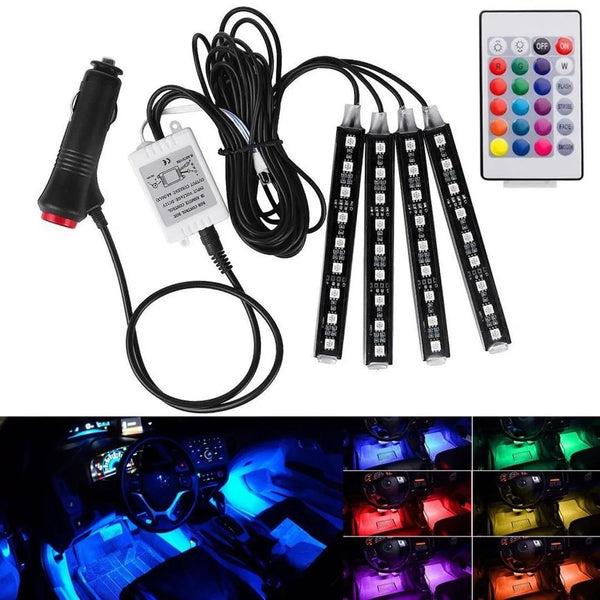 Car LED Decor Lamp Remote Control Multi Color
