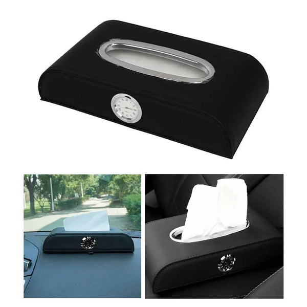 Tissue Box with Watch for Car Home Office